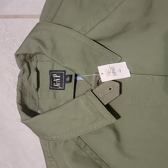 GAP Womens's Mac Trench Coat. Unlined. Military Green. NWT. Large Tall - Picture 4 of 9